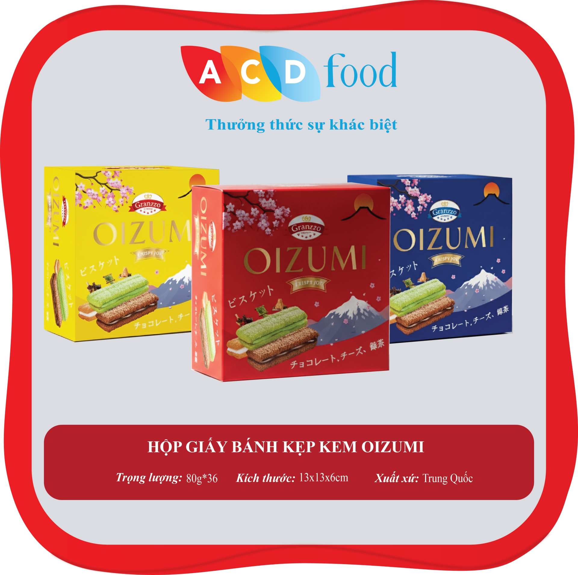 HỘP GIẤY BÁNH KẸP KEM OIZUMI